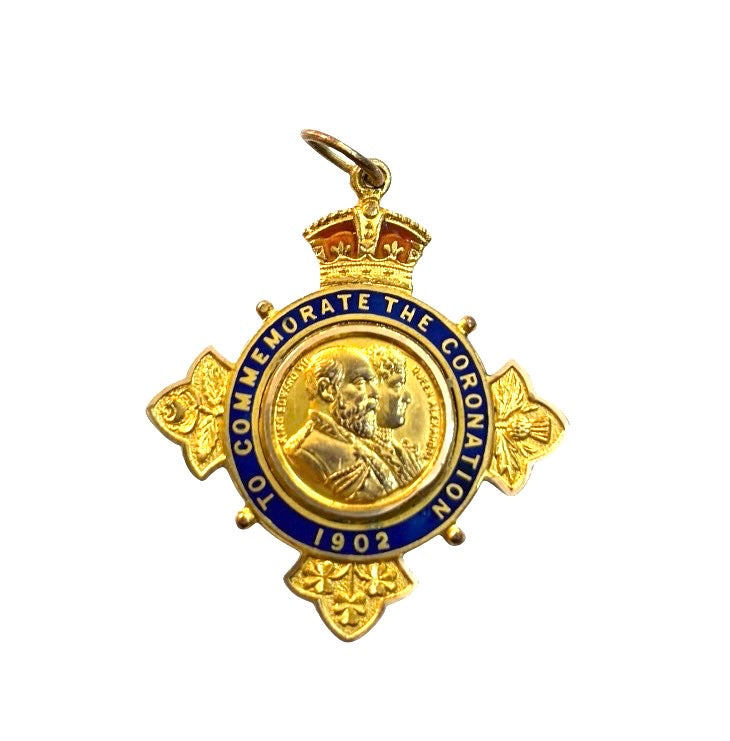 9ct Antique Fob of the coronation of King Edward VII circa 1902