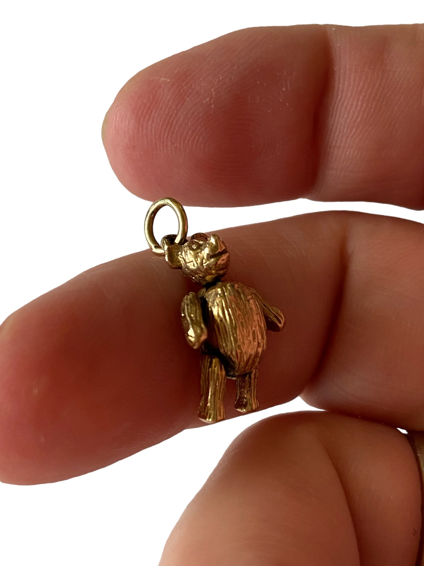 9ct vintage articulated teddy bear charm