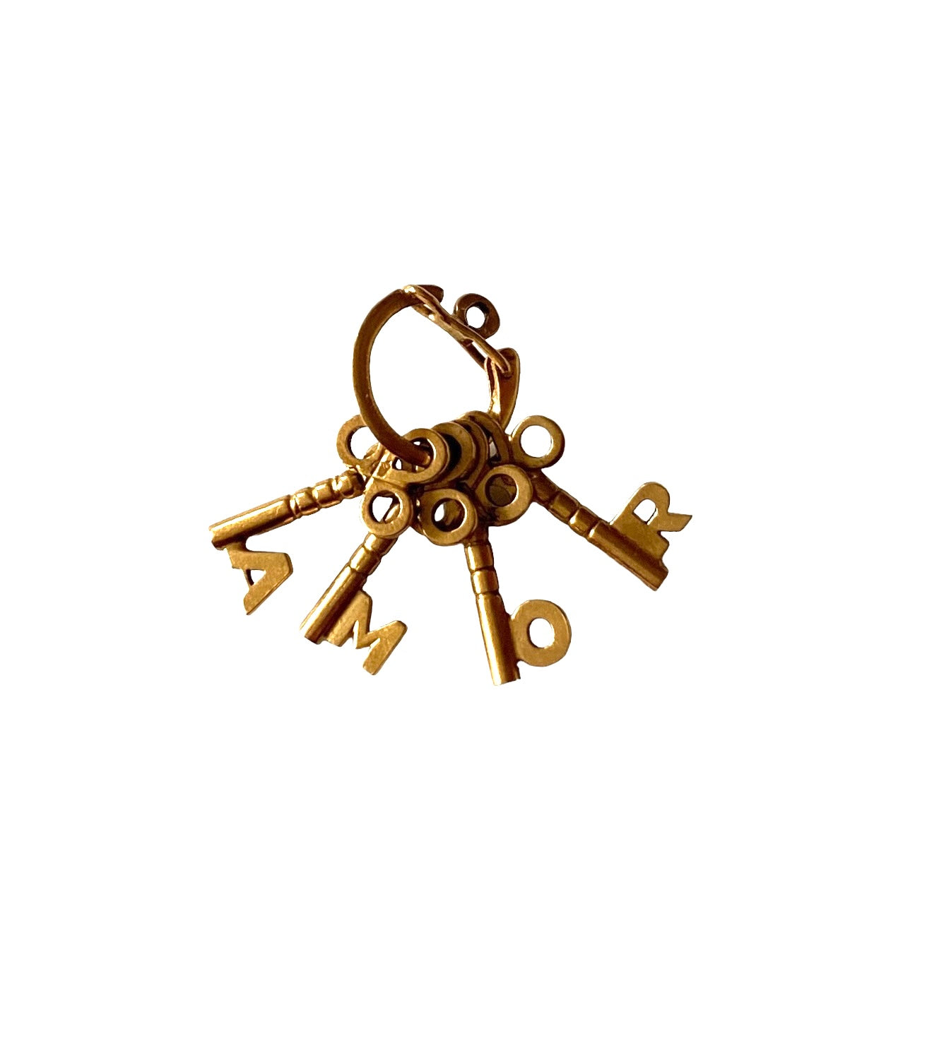 18ct vintage keys charm spelling the word ' Amor'