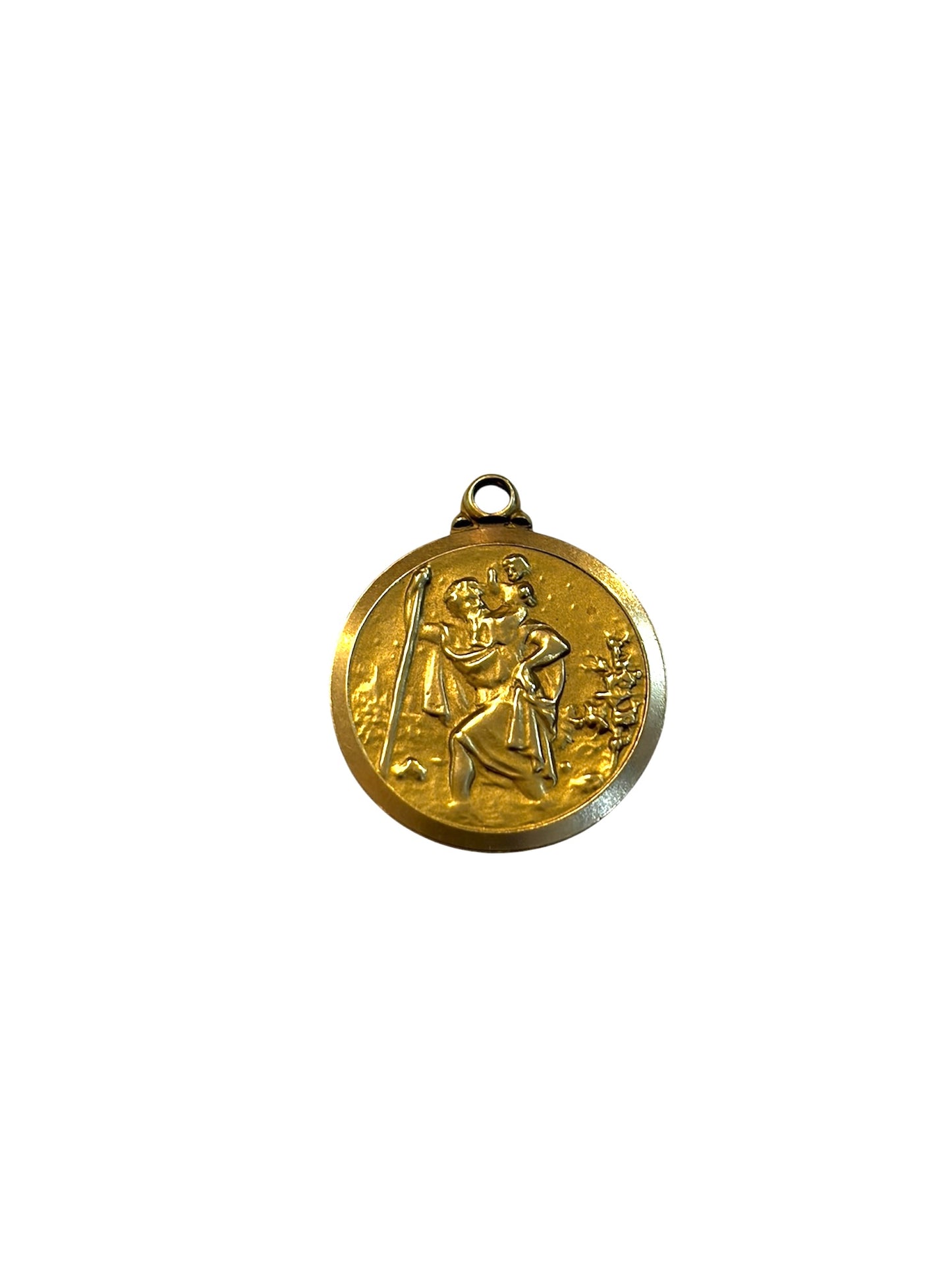 9ct vintage st christopher charm / pendant circa 1967 London 3.0g