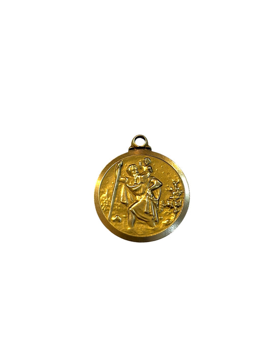 9ct vintage st christopher charm / pendant circa 1967 London 3.0g