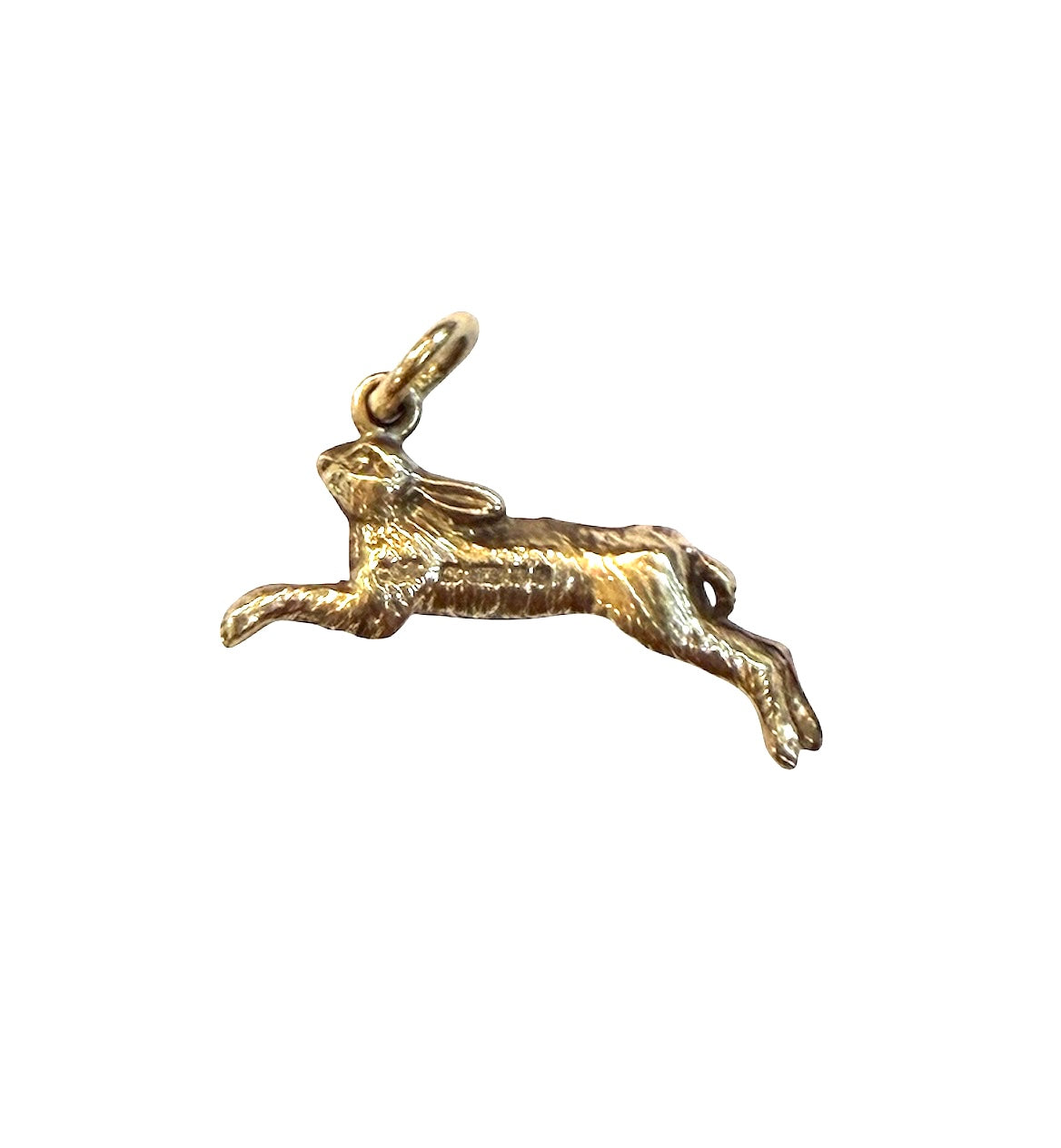 9ct vintage running hare charm, circa 1979 london by G&T