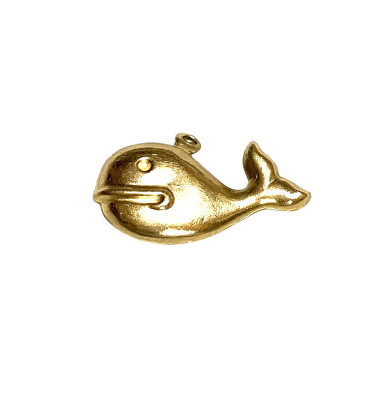9ct vintage HOLLOW whale charm.