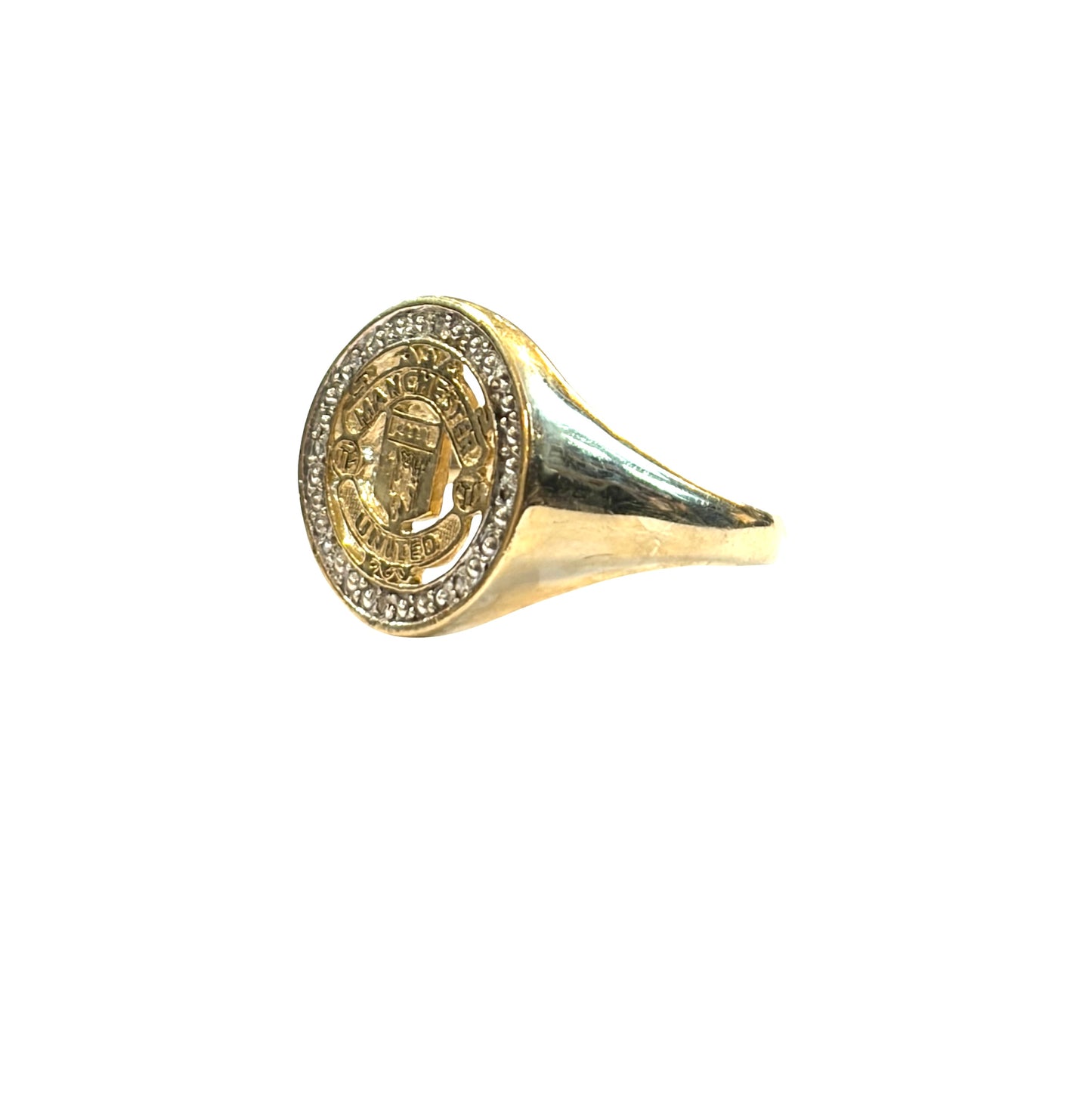 9ct vintage Manchester united signet ring size T 5.6g