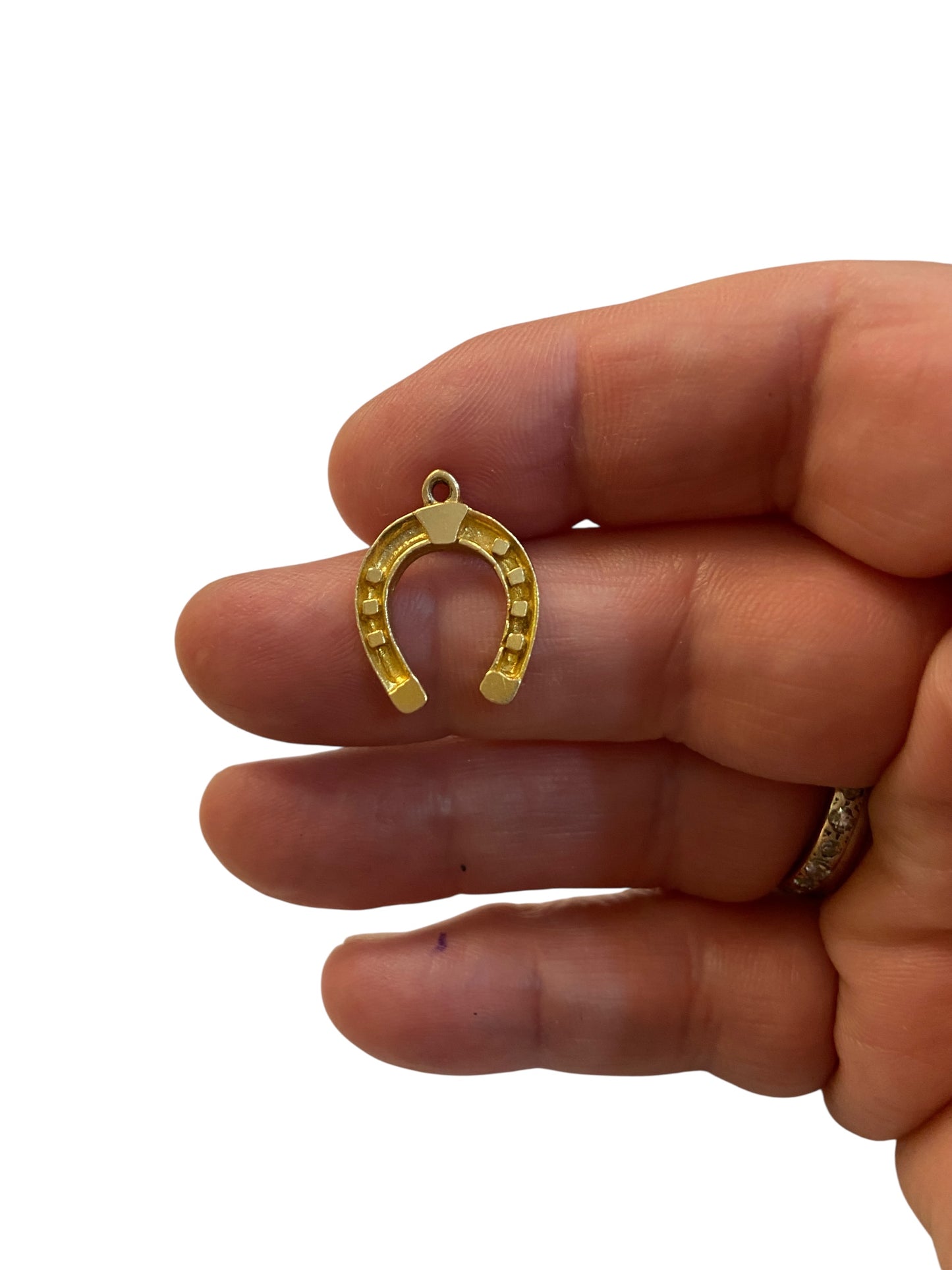 9ct vintage horseshoe charm / pendant circa 1965
