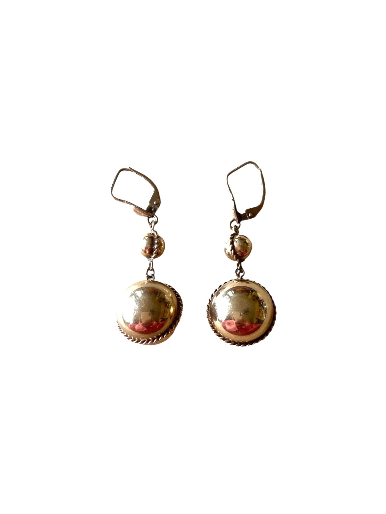 9ct vintage orb earrings circa 1972