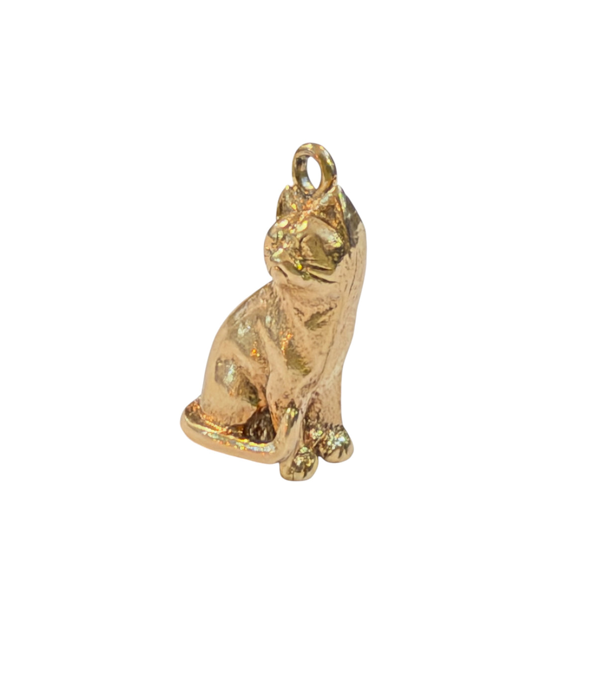 9ct vintage cat charm, small but solid, 3.30g by G&H