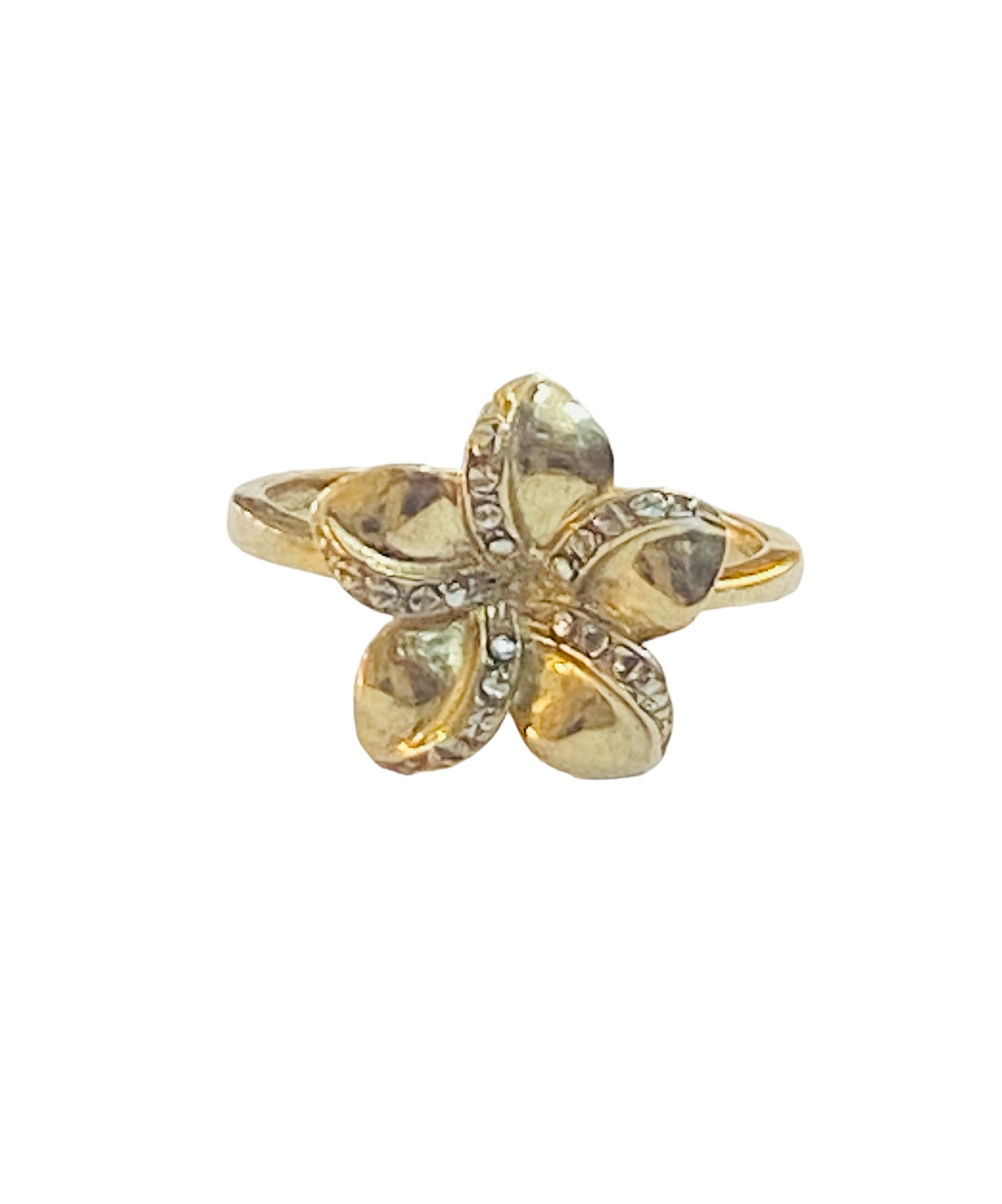 9ct vintage / pre owned flower style ring size O