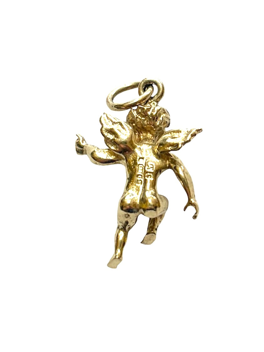 9ct vintage Angel charm, solid gold 2.63g circa 1994 London