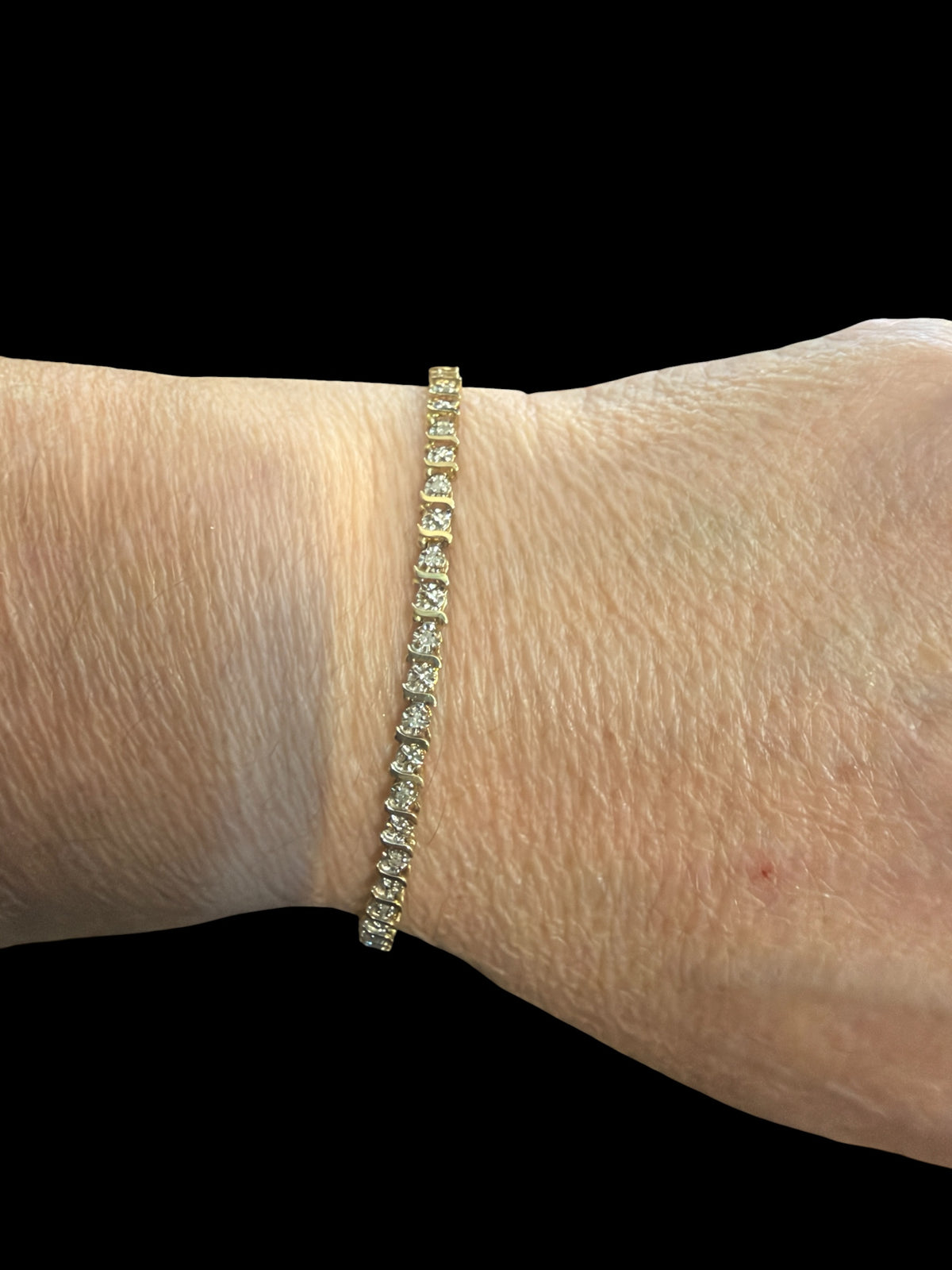 9ct vintage / pre owned diamond tennis bracelet 7 inches  4.31g