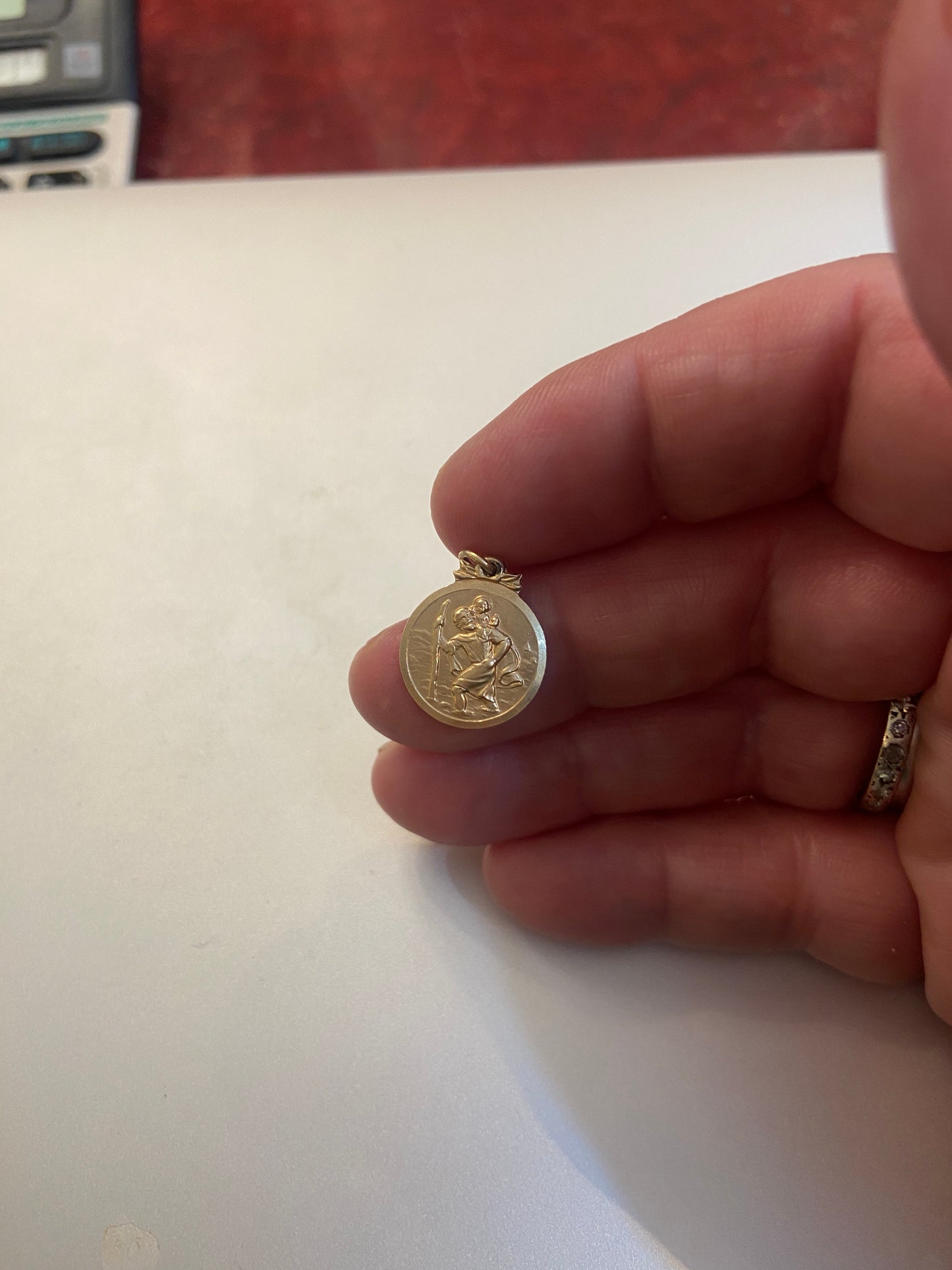 9ct vintage st christopher charm circa 1962 London by S&W