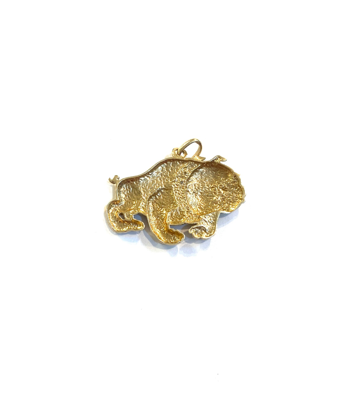 9ct vintage British bulldog charm / pendant with diamond ring