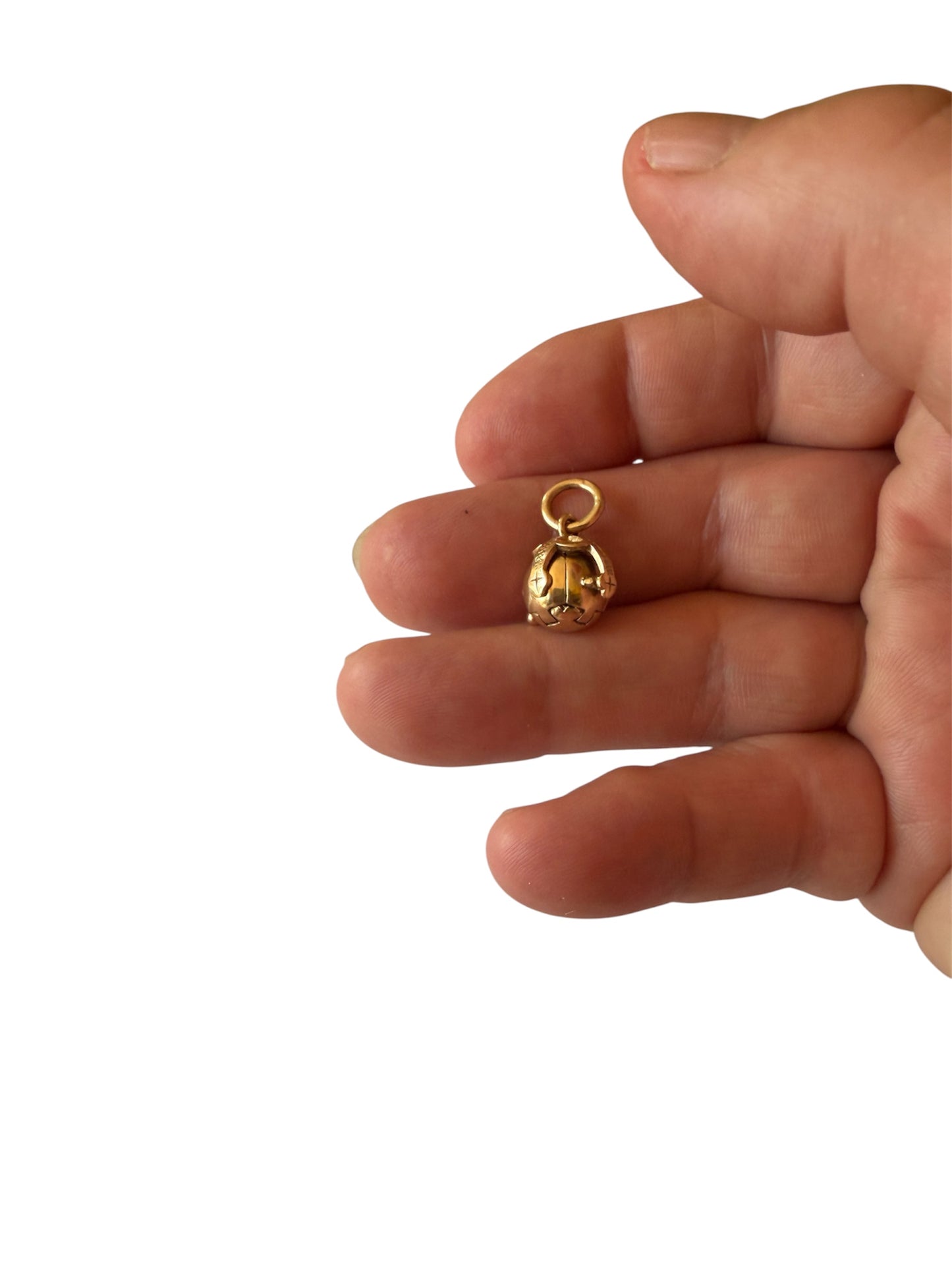 9ct solid gold vintage masonic ball  charm / pendant 3.89g