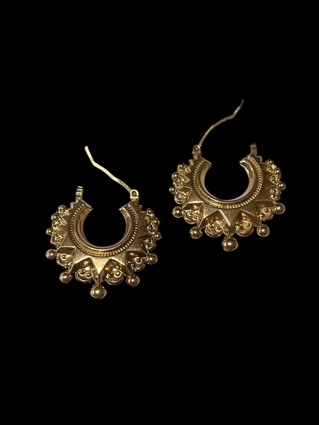 9ct creole style earrings, gypsy earrings, hollow 2.9g