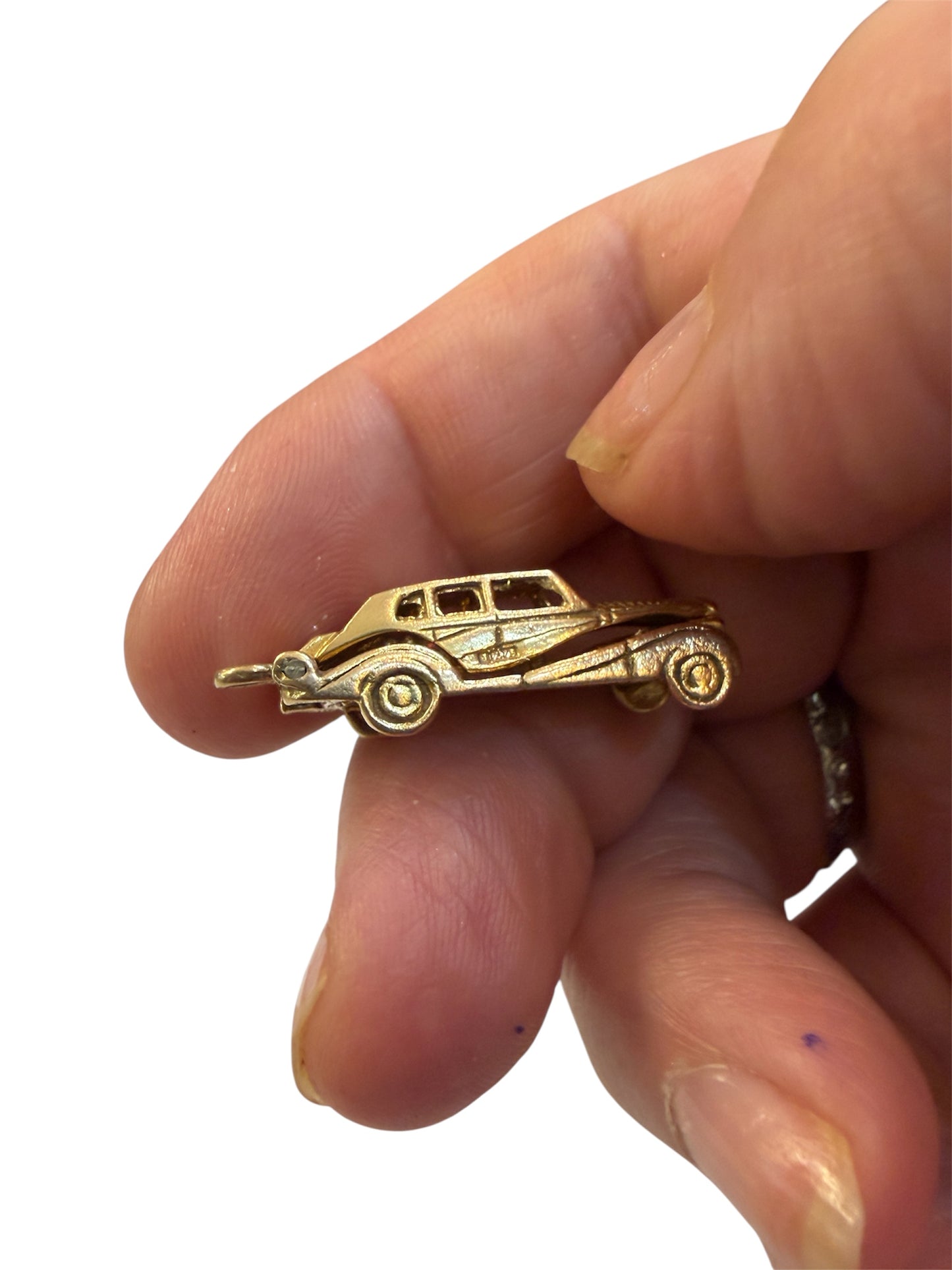 9ct vintage rolls Royce charm , opening, large. birmingham 1972