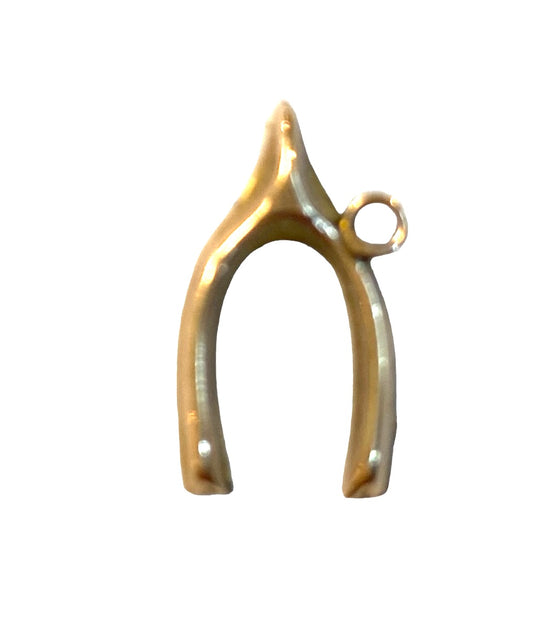 9ct vintage small wishbone charm