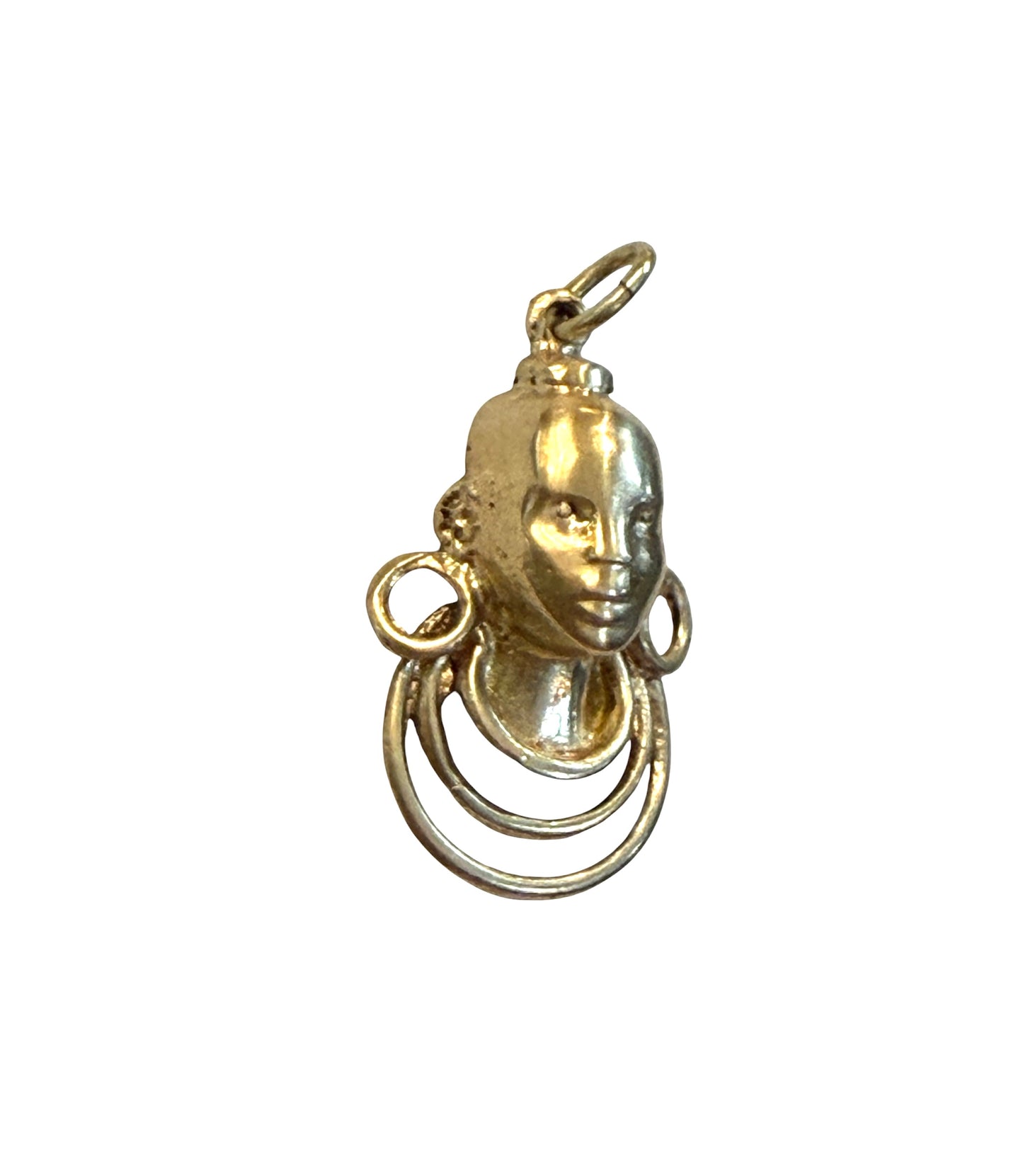 9ct vintage Maasai bust charm / pendant 2.8g