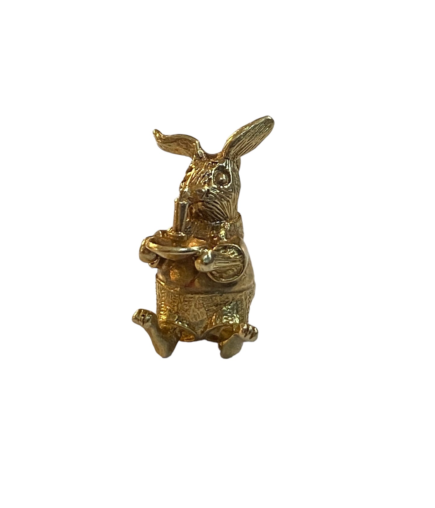9ct vintage gold large rabbit charm / pendant circa 1968