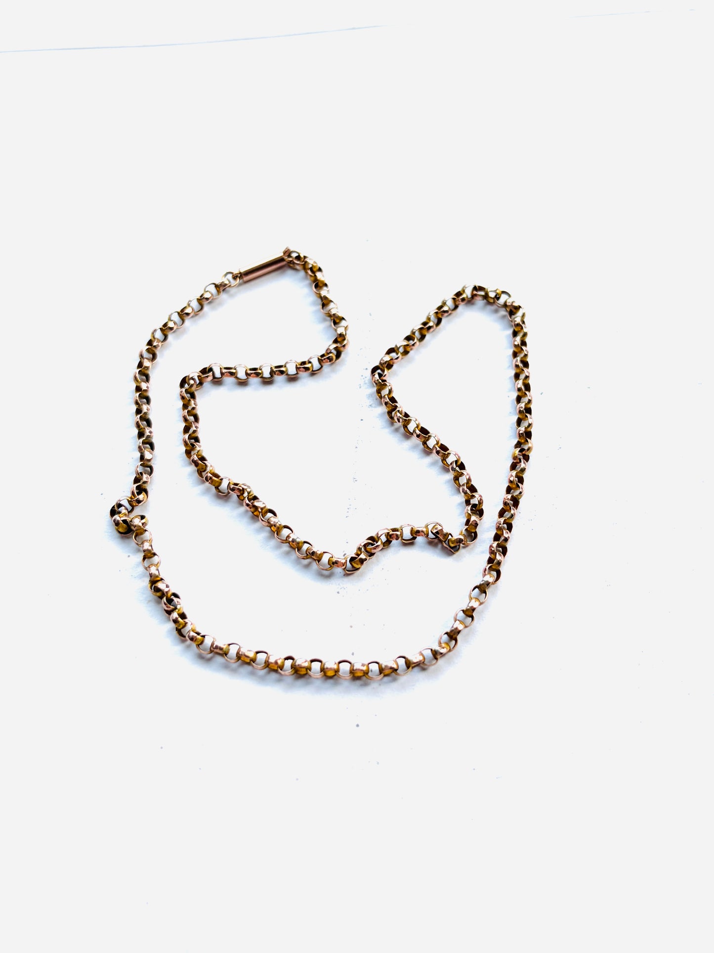 9ct antique belcher link chain 16 3/4 inches 5.5g