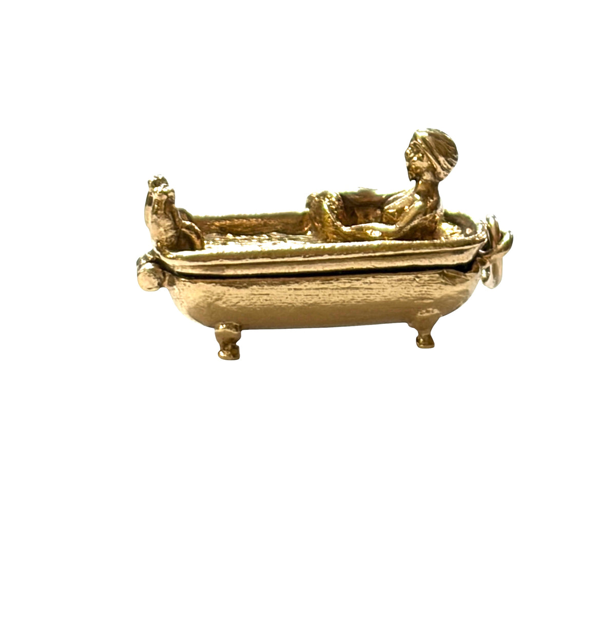 9ct vintage opening bath tub charm. Circa 1977 London