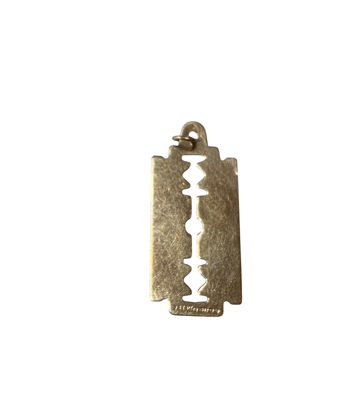9ct vintage razor blade charm, unisex circa London 1976 1.13g