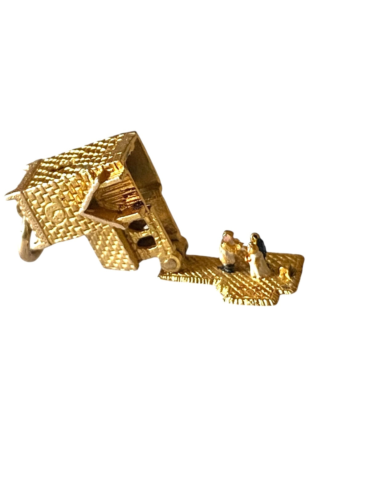 9ct vintage curch charm with wedding inside