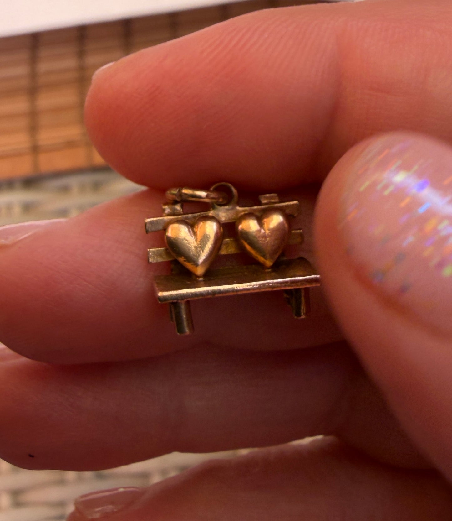 9ct vintage lovers bench charm circa 1962  2.17g