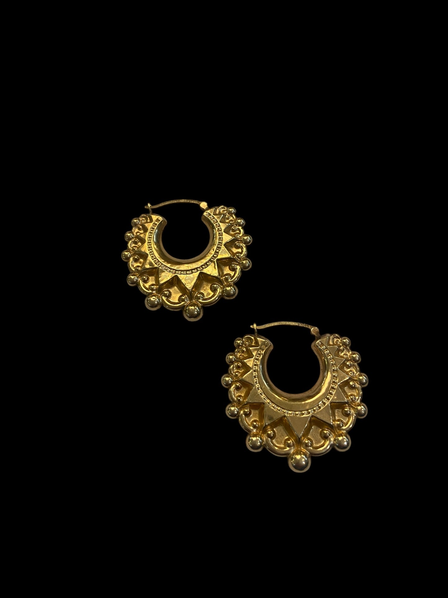 9ct vintage / pre owned creole style earring hoops 5.3g
