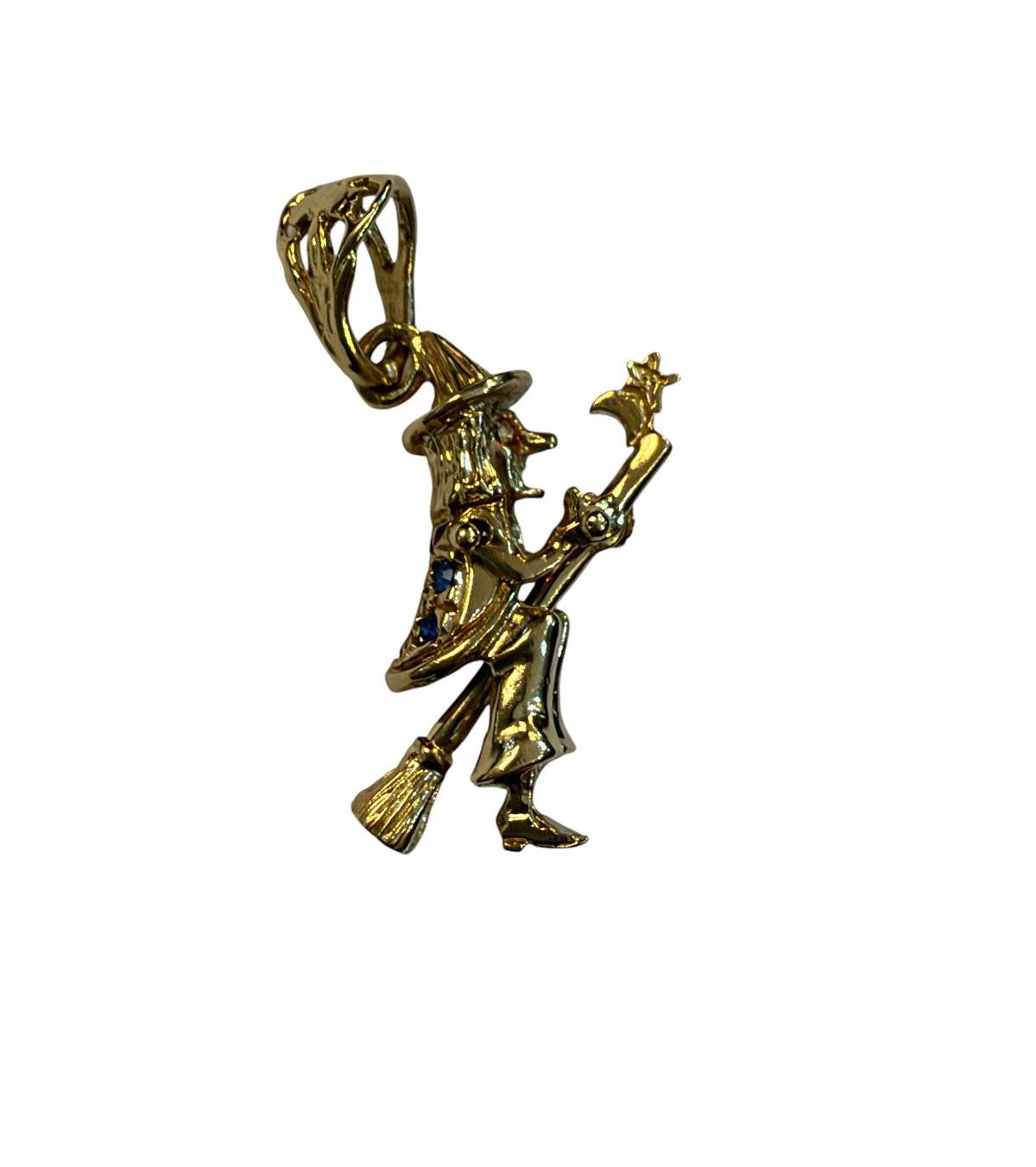 9ct vintage witch charm / pendant 4.22g , articulated charm