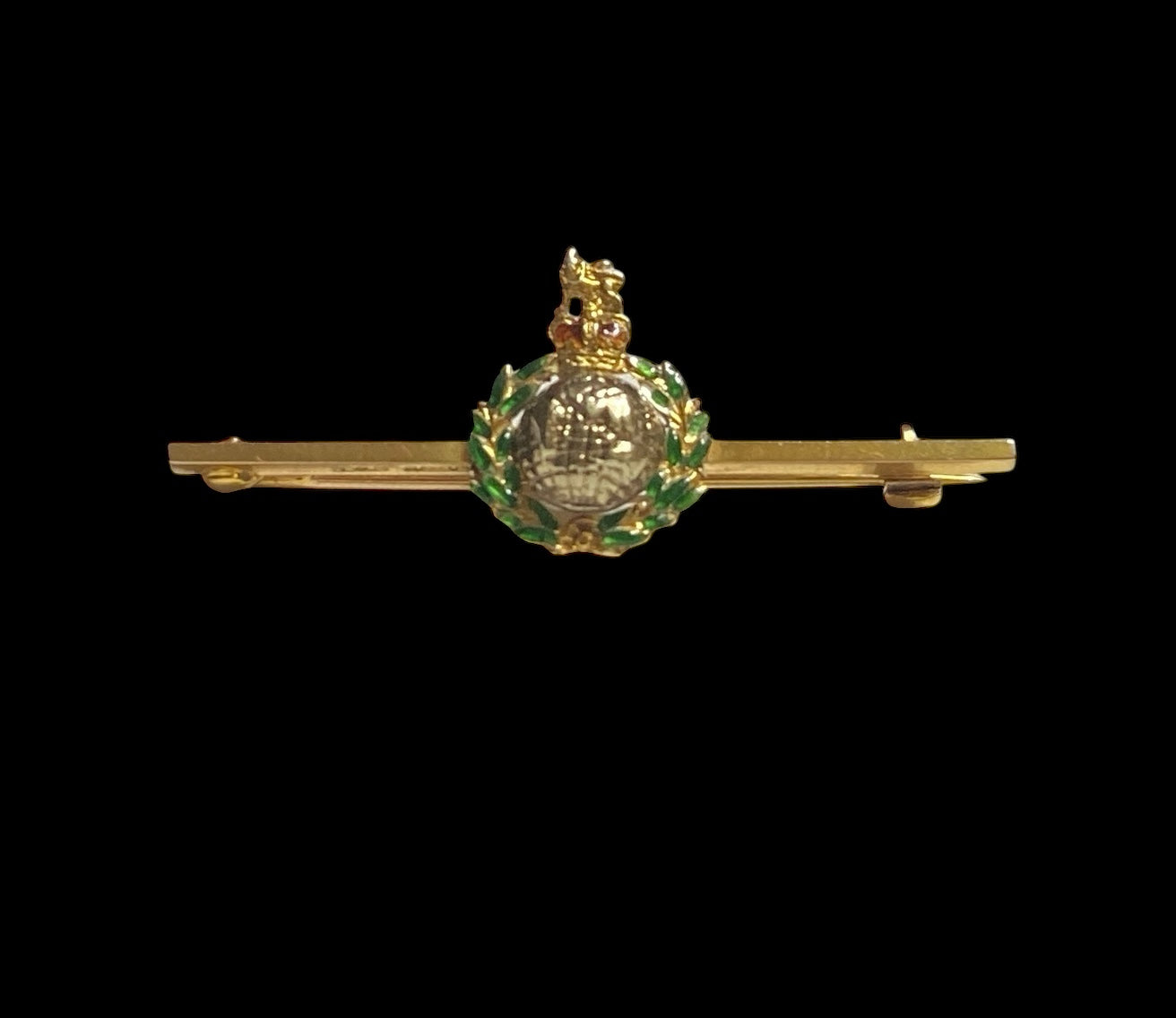 9ct vintage brooch , Royal Marines, military circa 1958