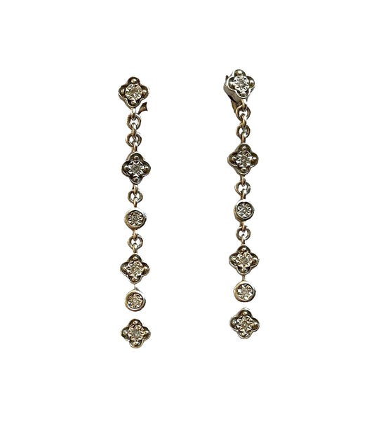 18ct 750 diamond drop / dangle earrings for pierced ears