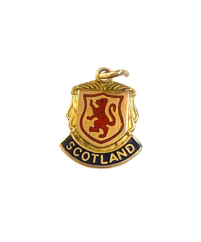 9ct vintage travel shield charm of Scotland. circa 1973