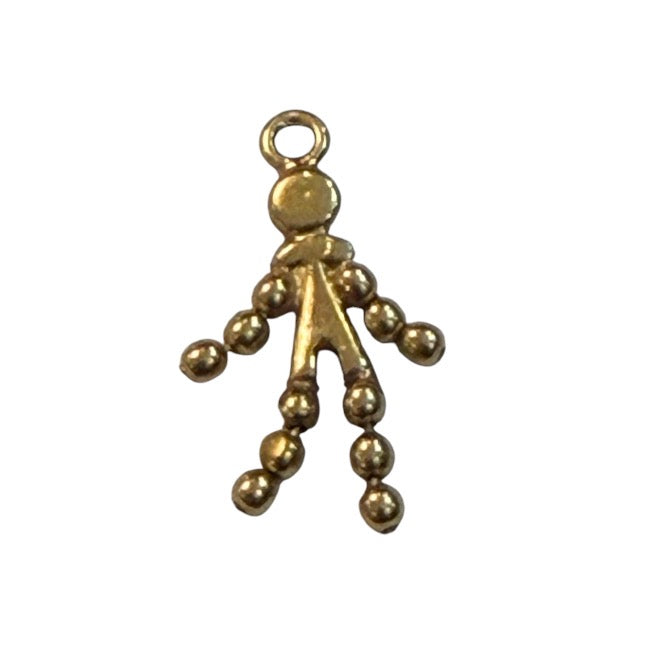 9ct vintage TINY bobble doll / CORN DOLL charm 0.45g