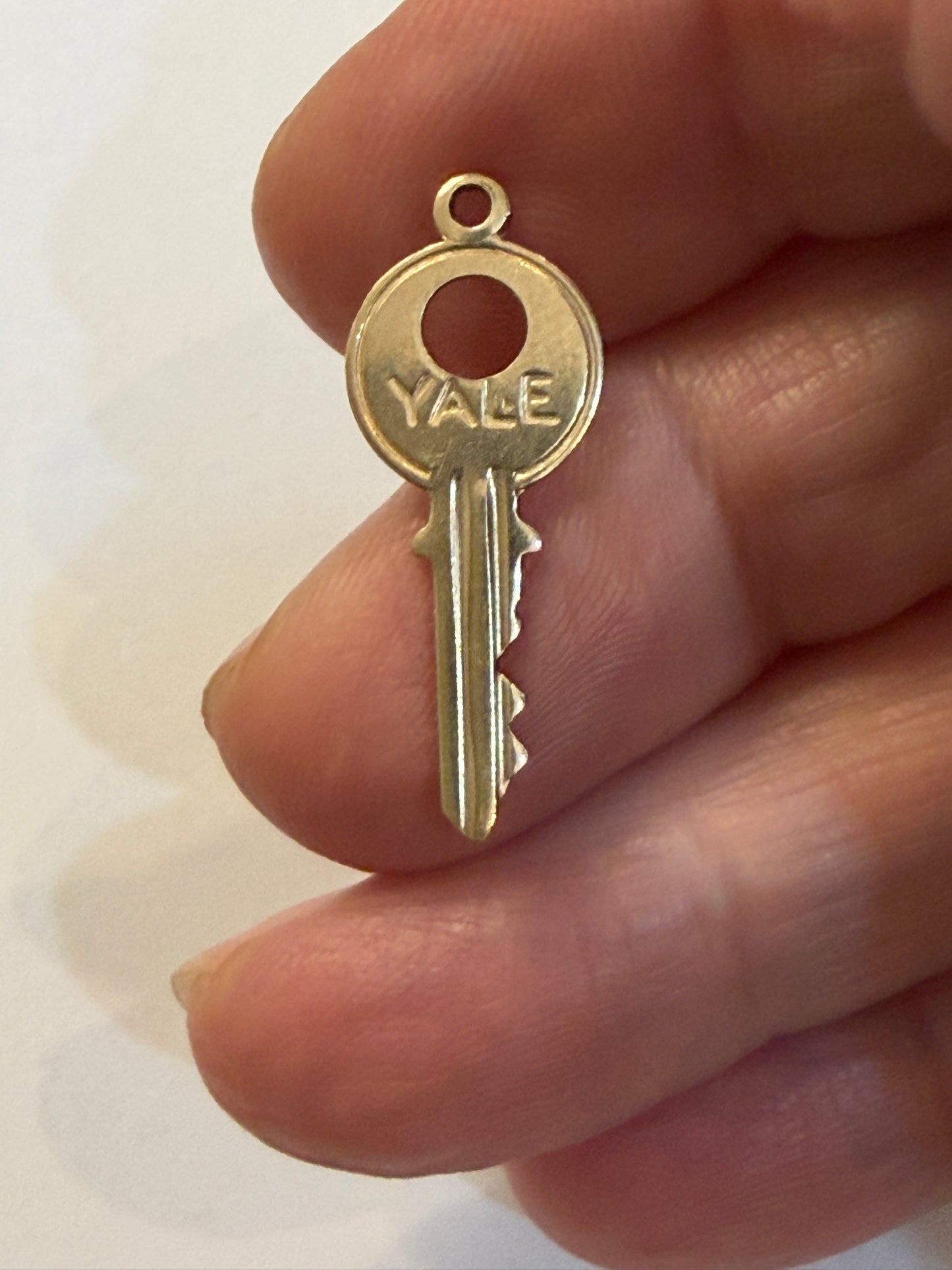 9ct vintage key charm, yale key circa 1966 London