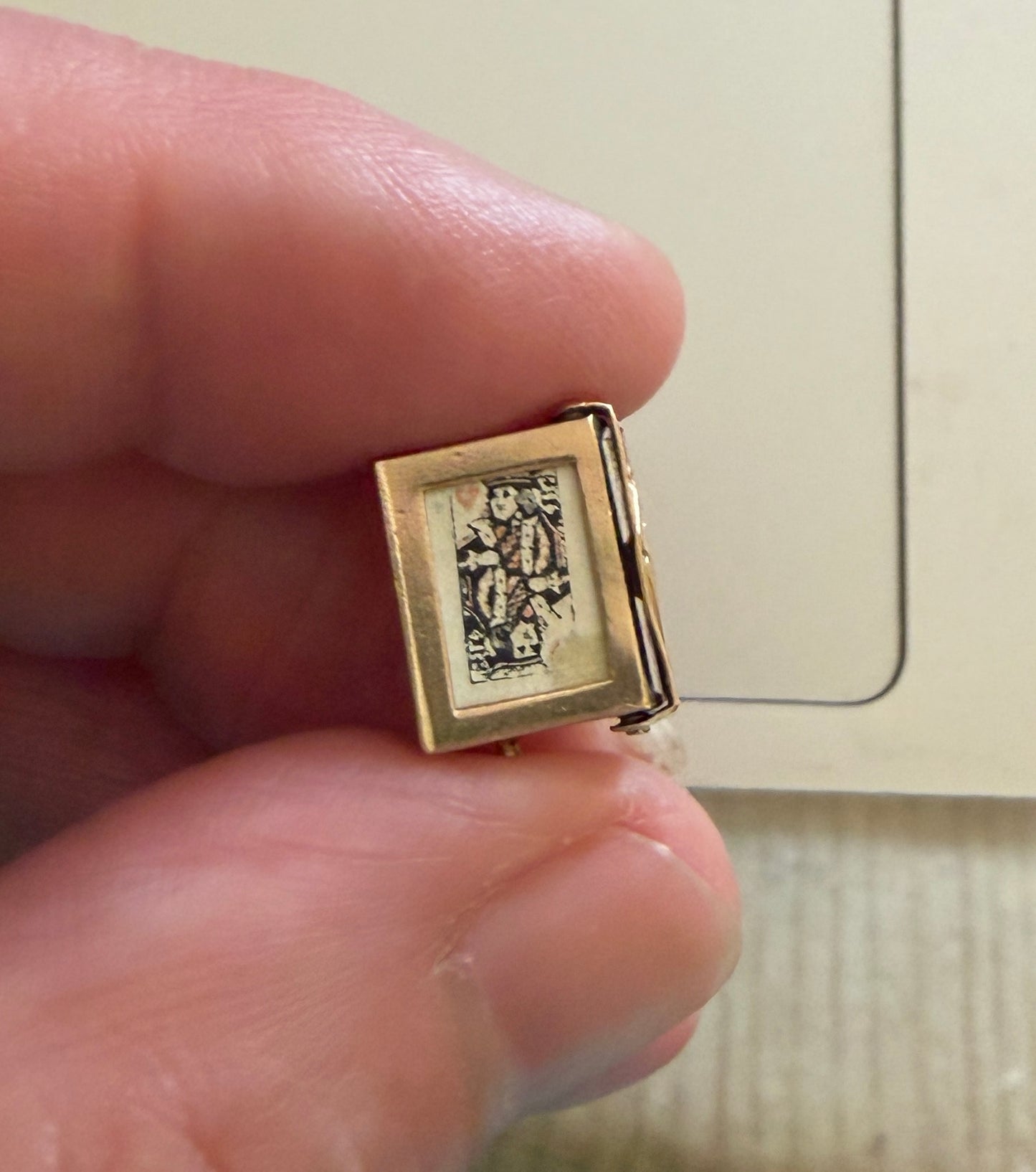 9ct vintage deck of cards charm by georg jensen circa 1957 2.20g