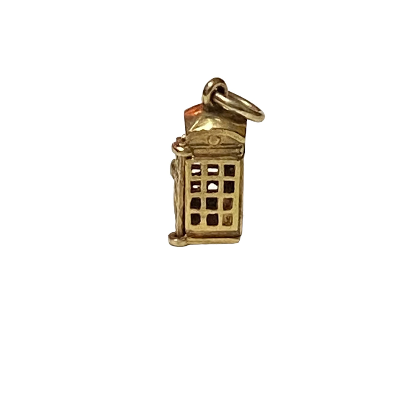 9ct vintage telephone booth charm. opening