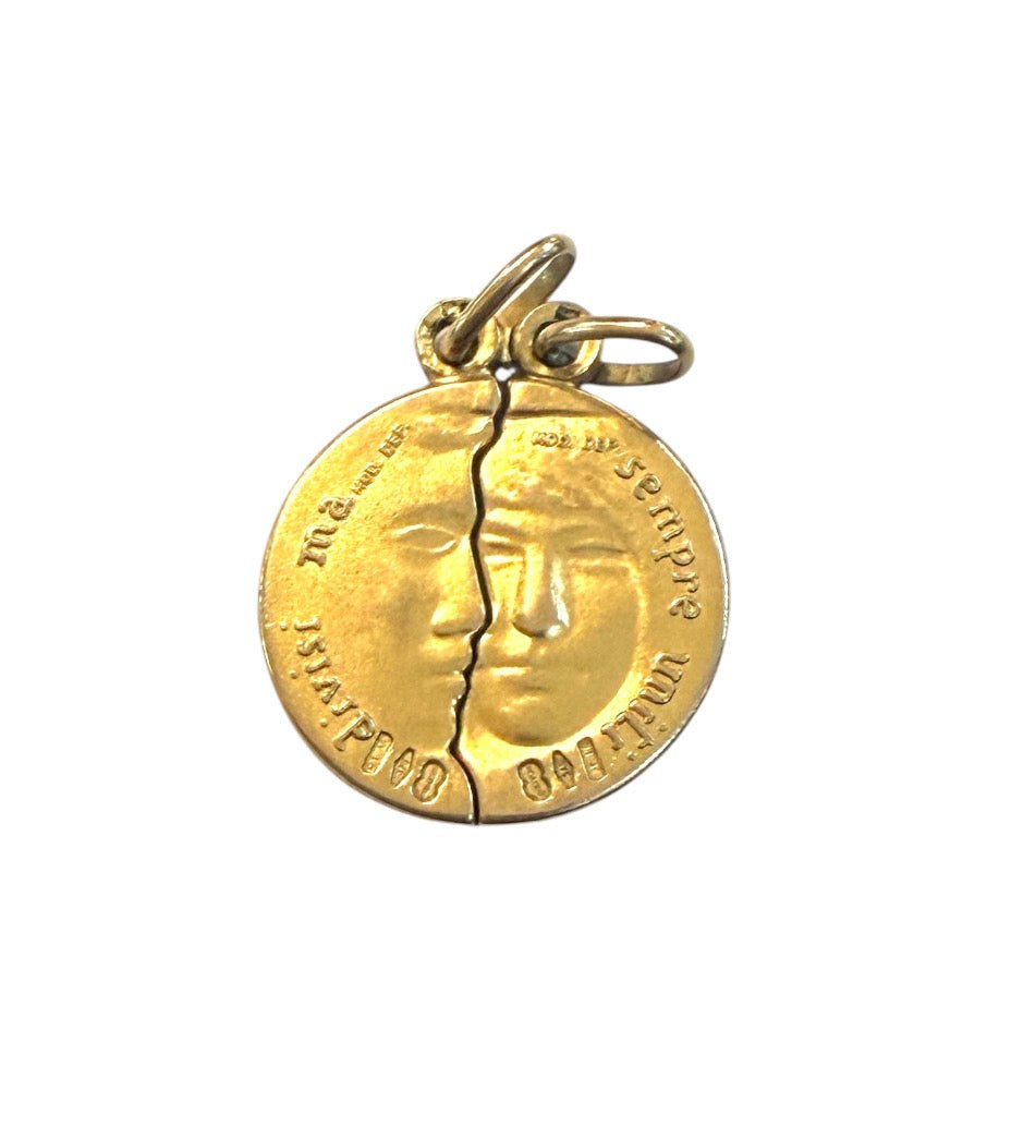 9ct vintage coin dividi ma sempre uniti, divided but always united.