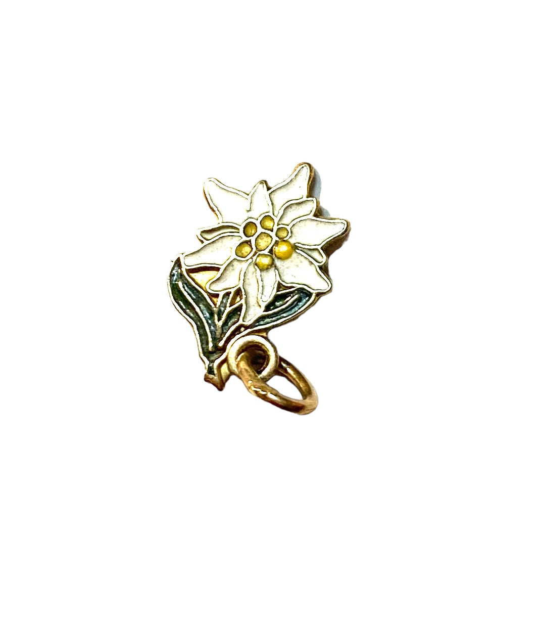 14ct vintage enamelled Edelweiss charm