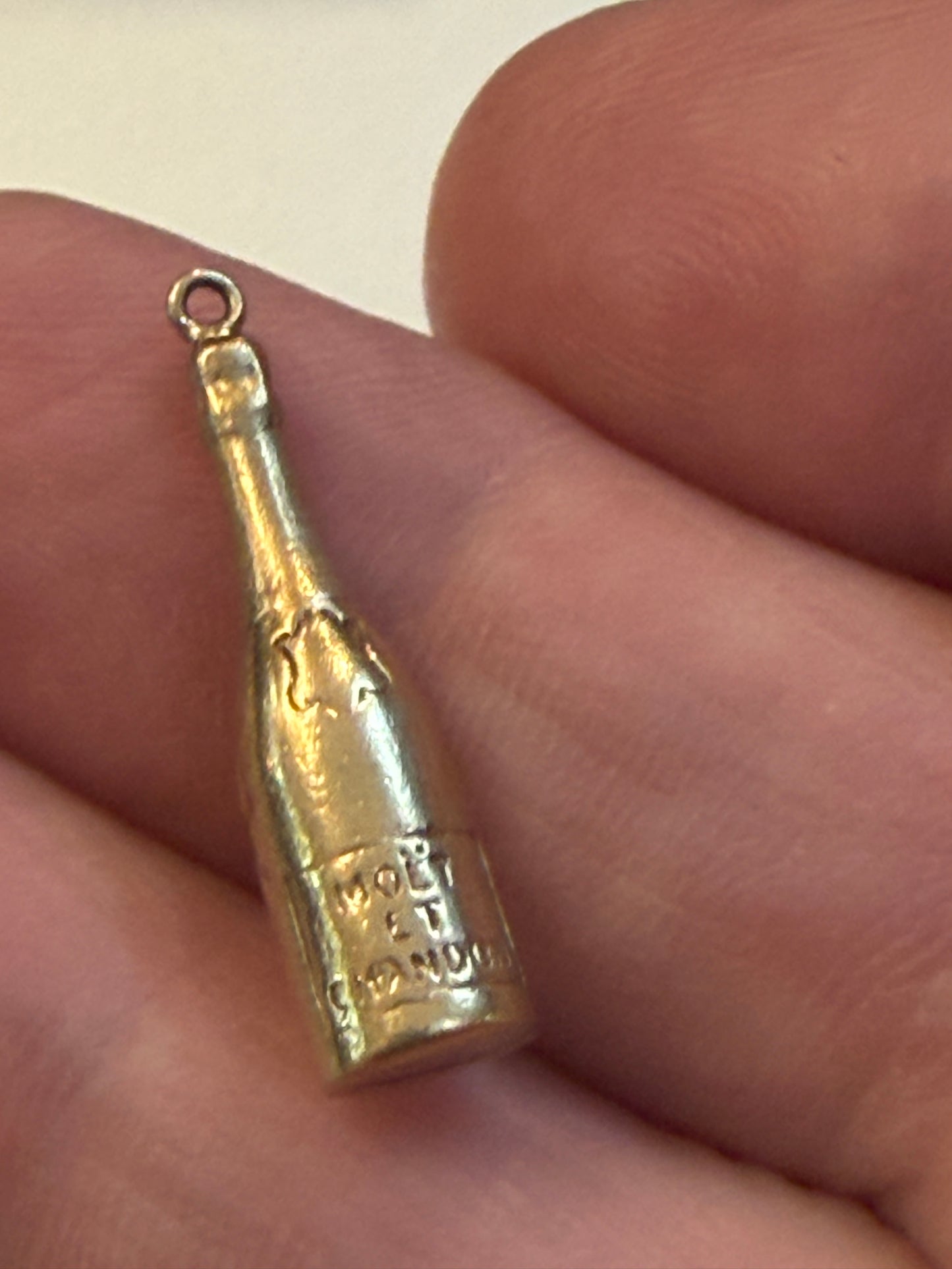 9ct vintage moet and chandon charm circa 1972 by WHC, hollow