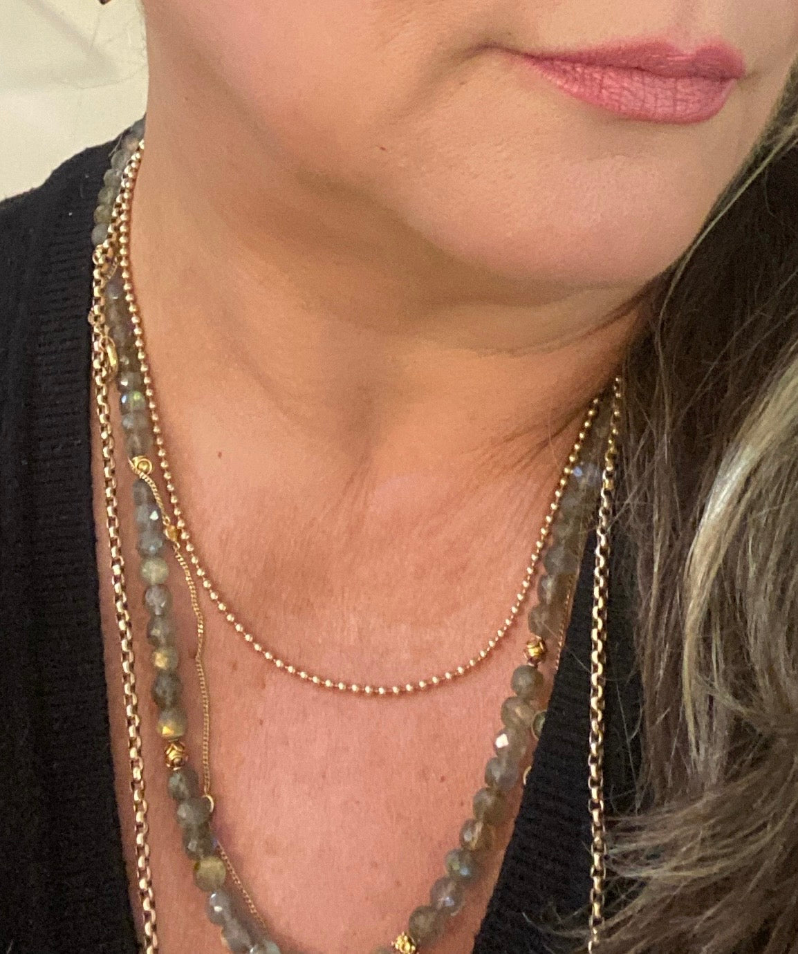 10ct vintage / pre owned bobble necklace- chain 18 1/2 inches 7.9g