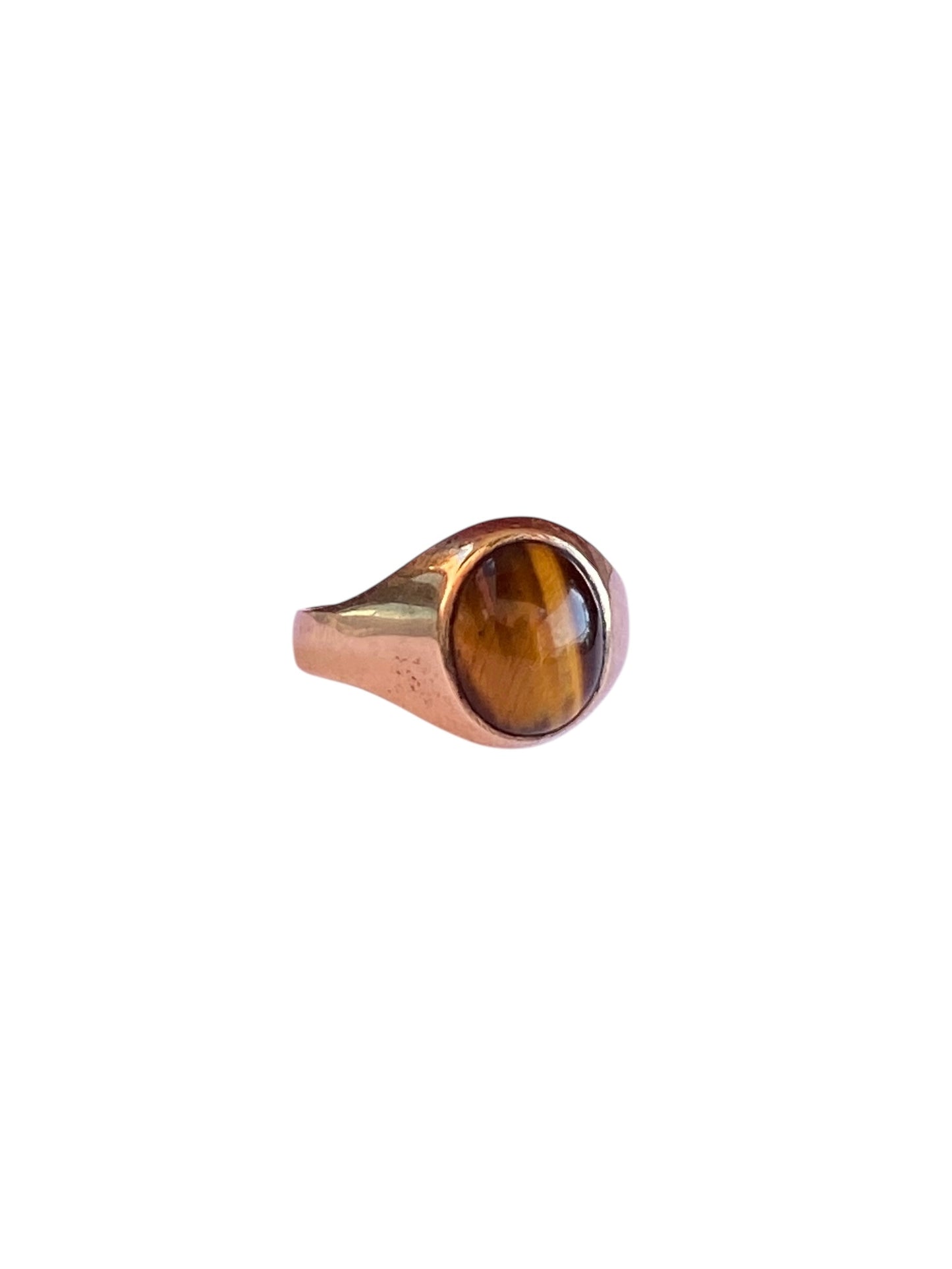 9ct vintage tigers eye ring. size U