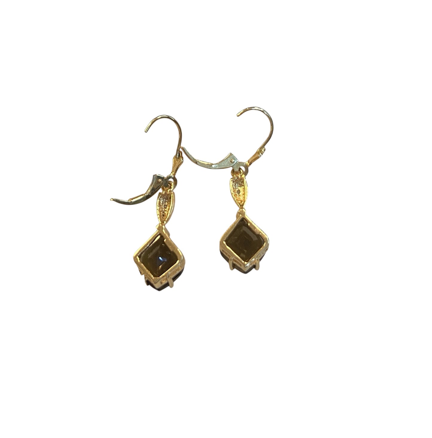 15 ct 585 smokey quartz drop earrings