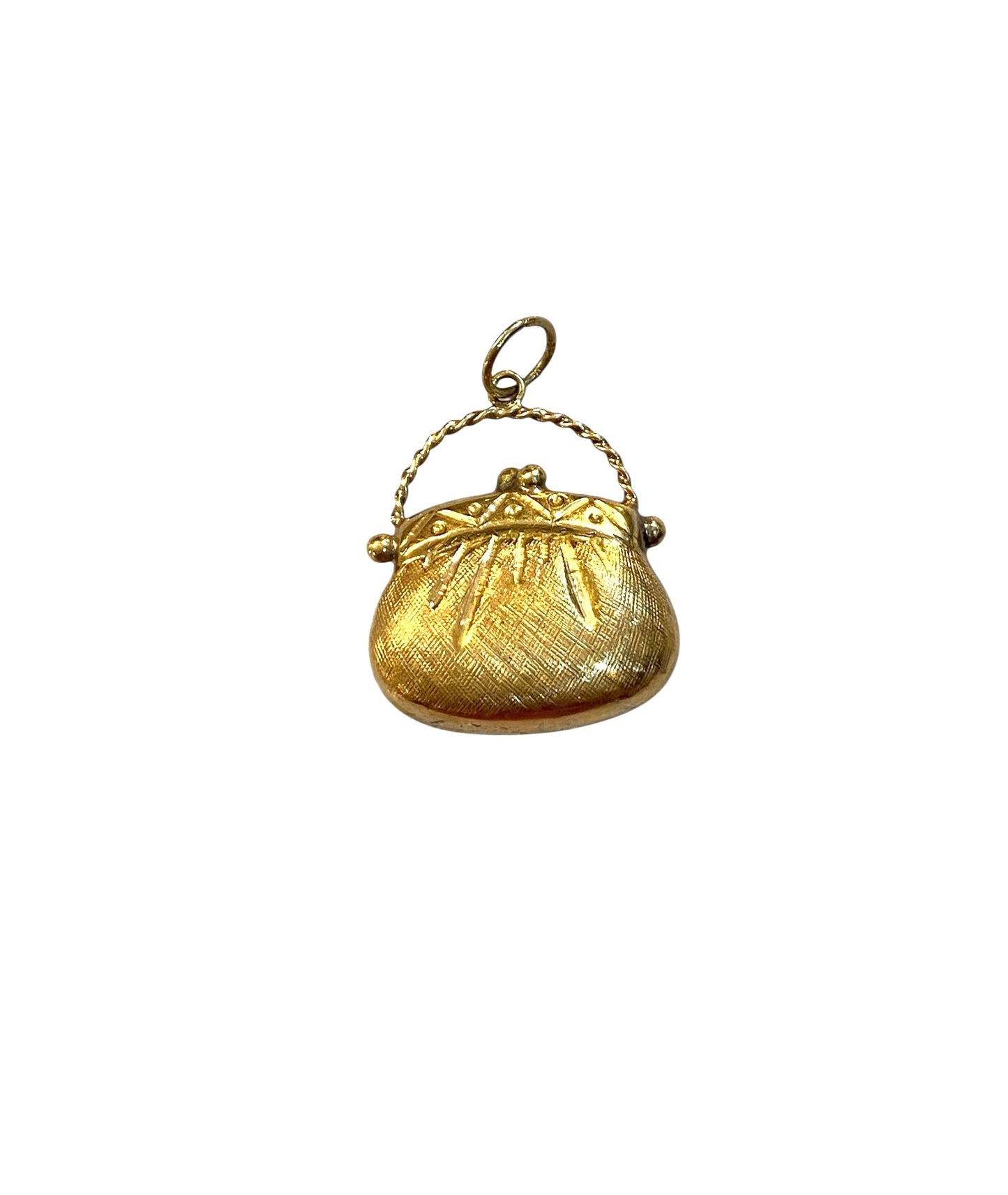 14ct vintage purse charm. 1.7g Hollow
