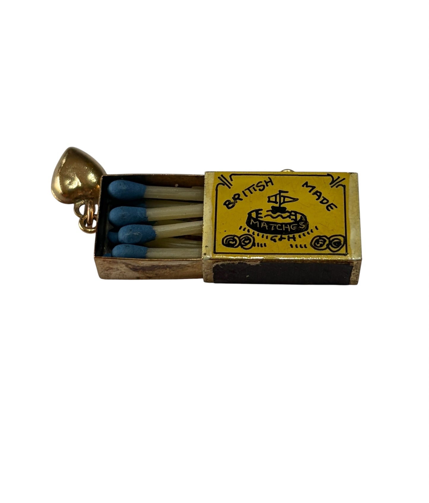 9ct vintage opening match box charm / pendant circa 1968 maker G&H unisex