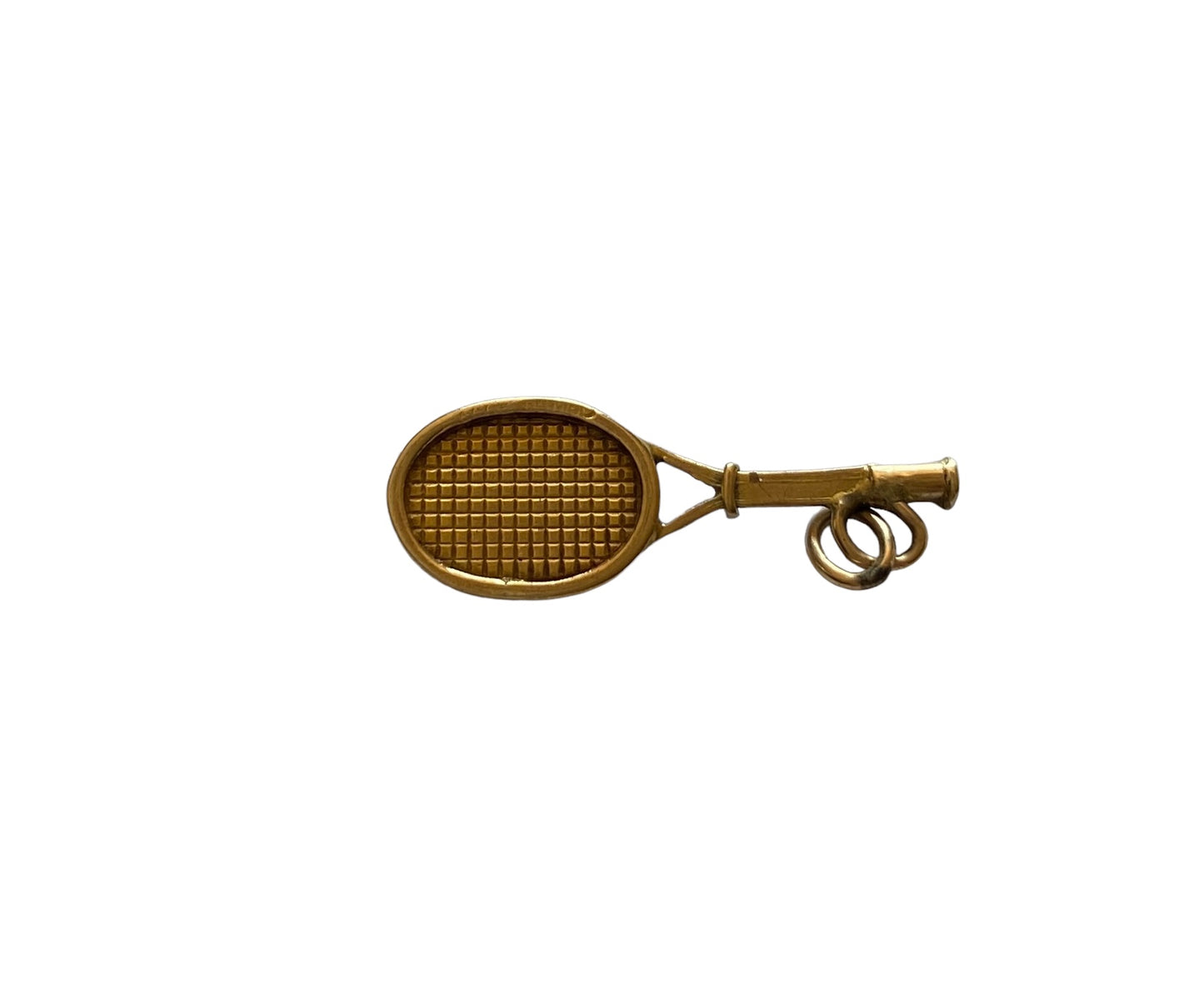 9ct vintage tennis racket charm / pendant