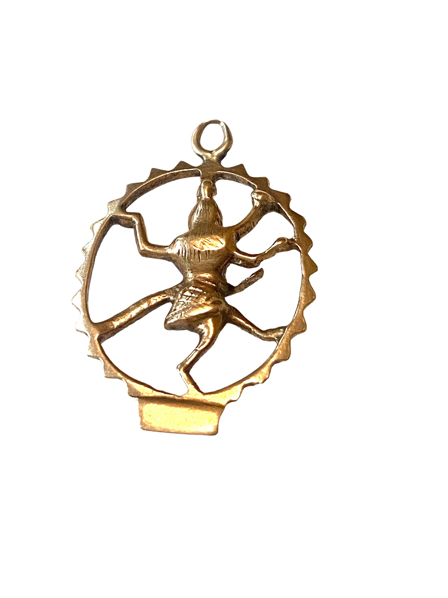 9ct vintage Shiva dancing nataraja charm / pendant