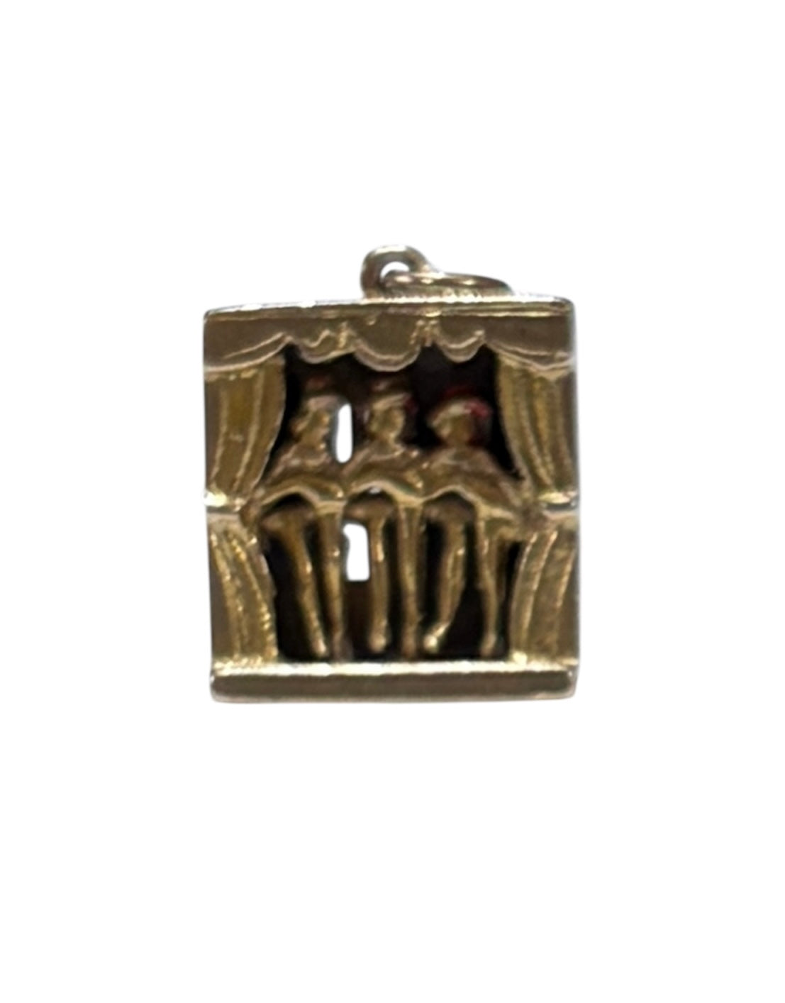 9ct vintage can can girl charm. circa 1956 Articulated.