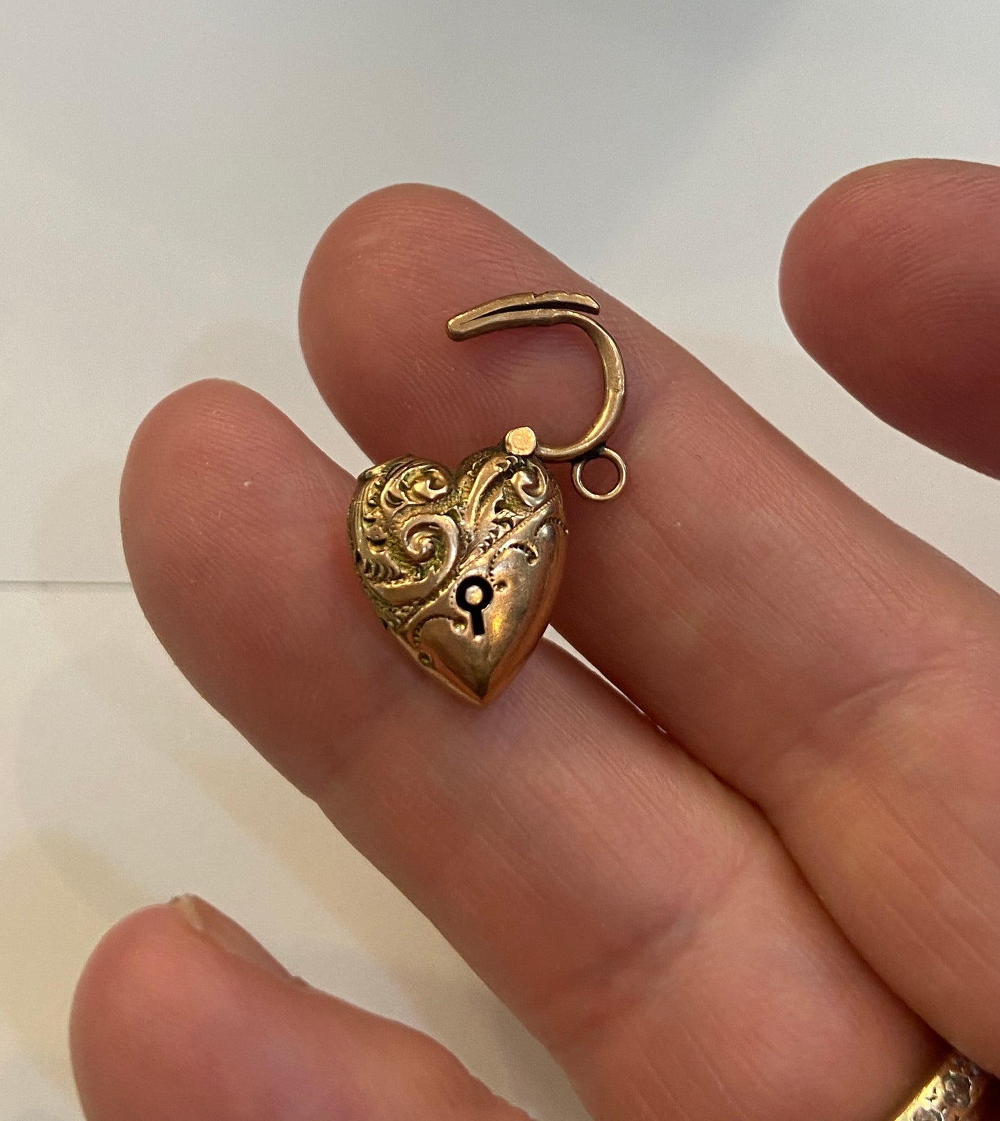 9ct antique rose gold padlock charm, circa 1920s