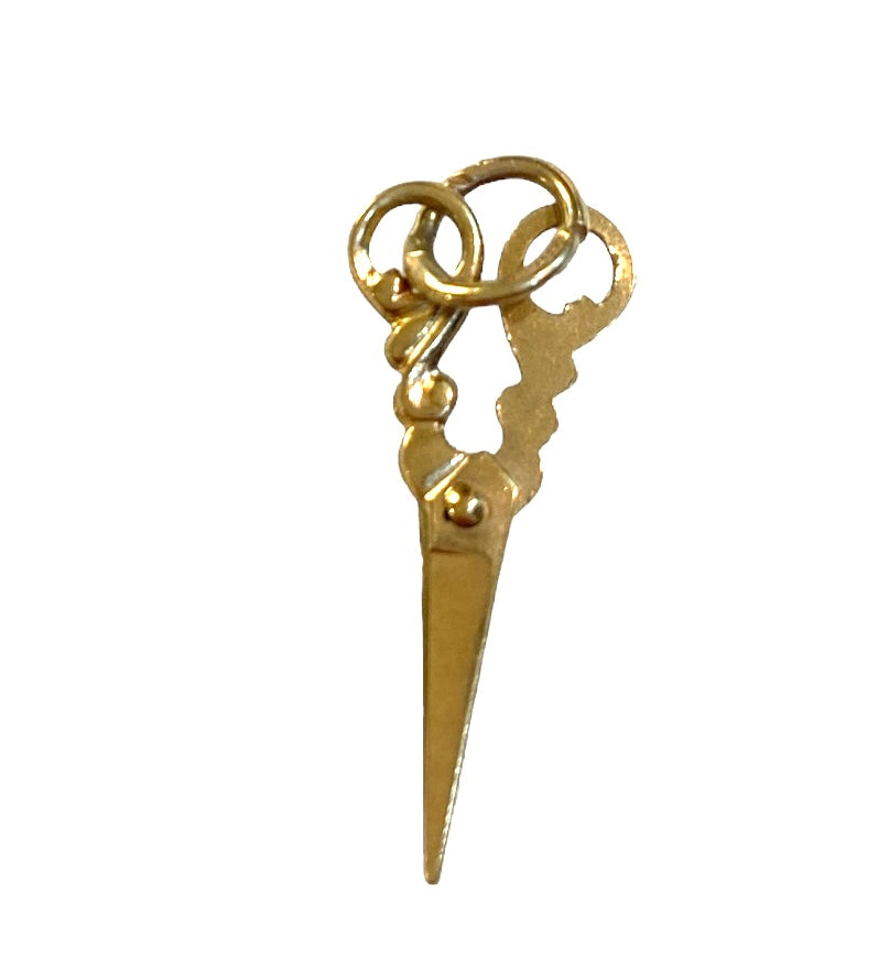 9ct vintage scissor charm . 1.1g articulated