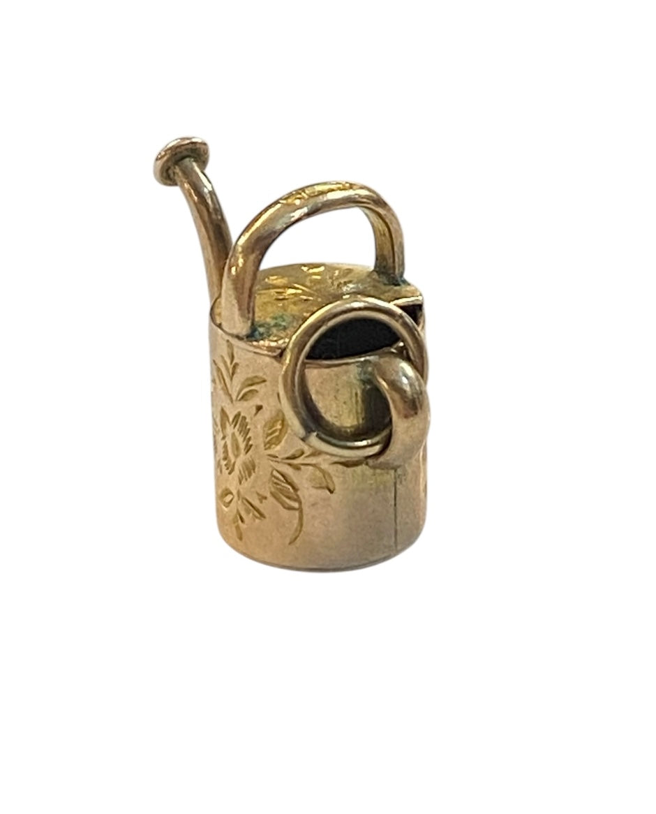 9ct antique watering can charm / pendant circa 1901 by CEW